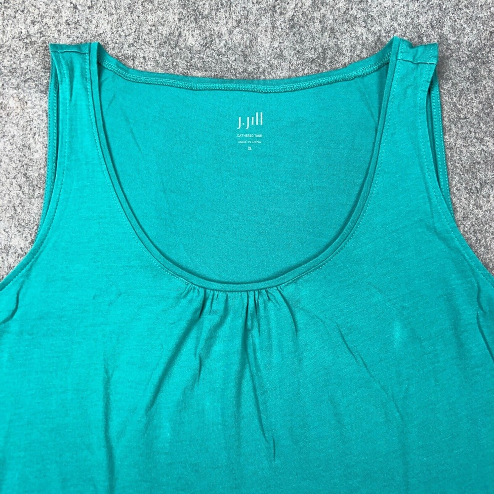 J Jill Tank‎ Top Womens XL Blue Gathered Essential Stretch Casual Staple Shirt - Picture 2 of 9